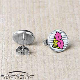 Hot Pink Cool S Stud Earrings by Onyx O