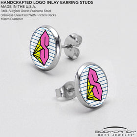 Hot Pink Cool S Stud Earrings by Onyx O