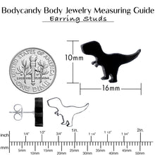 Black Acrylic Tyrannosaurus Rex Dinosaur Stud Earrings
