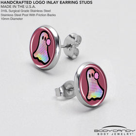 Disco Spirit Ghost Stud Earrings by Onyx O