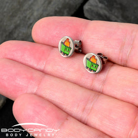 Dumpster Fire Stud Earrings by Onyx O