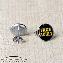 Black Yellow Fake Adult Stud Earrings by Onyx O