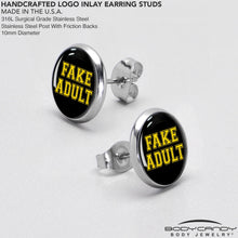 Black Yellow Fake Adult Stud Earrings by Onyx O