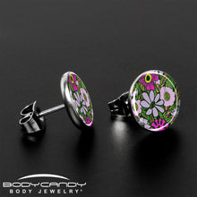 Blossom Creation Paradise of Pink Flowers Stud Earrings by Onyx O