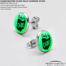 Only in Ohio Glow in the Dark Stud Earrings by Onyx O
