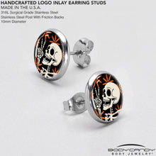 Peace Sign Skeleton Stud Earrings by Onyx O