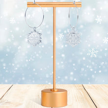 Ice Clear Winter Snowflake Hoop Earrings