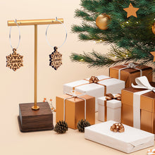 Custom Natural Wood Snowflake Personalized Hoop Earrings
