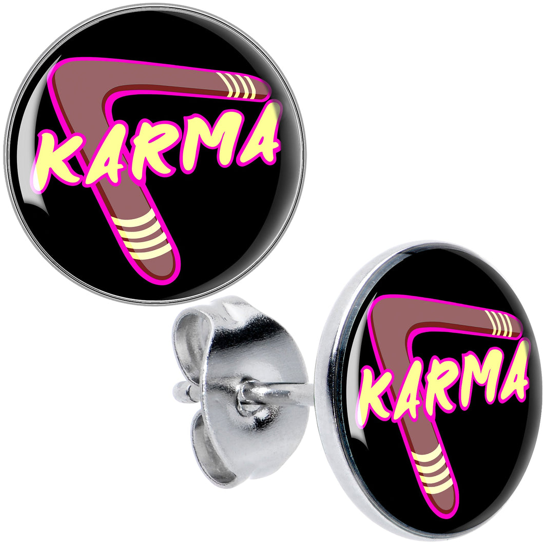 Karmic Boomerang Stud Earrings by Onyx O