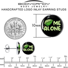 Black Green Leaf Me Alone Stud Earrings by Onyx O