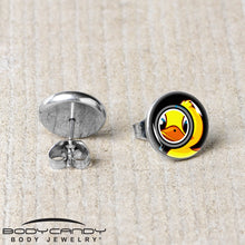 Magnified Yellow Duck Stud Earrings by Onyx O