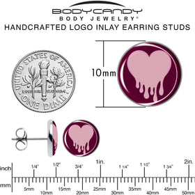 Pinkish Melting Heart Stud Earrings by Onyx O