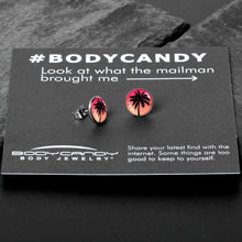 Red Sunset Palm Tree Stud Earrings by Onyx O