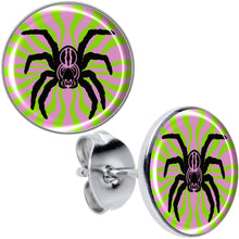 Psychedelic Spider Stud Earrings by Onyx O