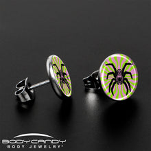 Psychedelic Spider Stud Earrings by Onyx O
