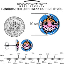 Swimming Pink Pufferfish Stud Earrings by Onyx O