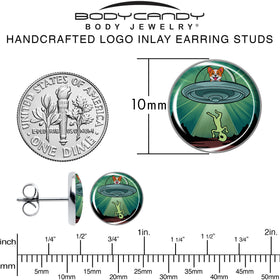 Reverse Alien UFO Abduction Stud Earrings by Onyx O