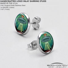 Reverse Alien UFO Abduction Stud Earrings by Onyx O
