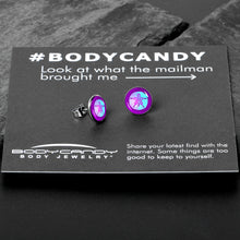 Purple Nautical Sand Dollar Stud Earrings by Onyx O