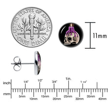 Burning Skull Candle Stud Earrings by Onyx O
