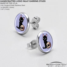 Skull Cat Stud Earrings by Onyx O