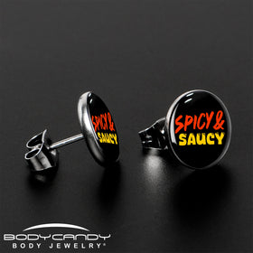 Spicy and Saucy Stud Earrings by Onyx O