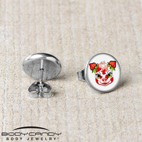 Stawberry Cow Stud Earrings by Onyx O