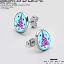Pastel Christmas Tree Holiday Stud Earrings by Onyx O