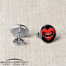 Valentine Heart Vampire Stud Earrings