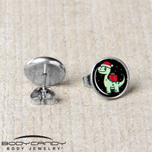 Christmas Holiday Dinosaur Stud Earrings by Onyx O