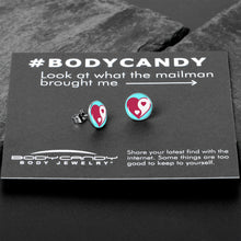 Love Yin Yang Heart Stud Earrings by Onyx O