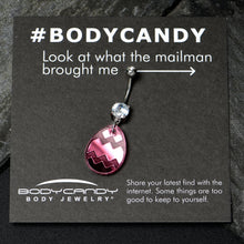Clear Gem Pink Easter Decorated Egg Dangle Belly Ring