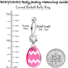 Clear Gem Pink Easter Decorated Egg Dangle Belly Ring