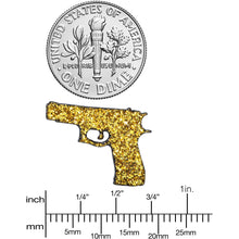 Yellow Glitter Gun Stud Earrings Set