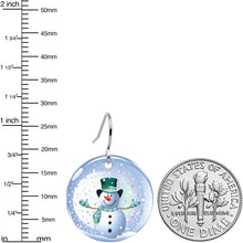 Winter Holiday Christmas Snow Globe Snowman Earrings