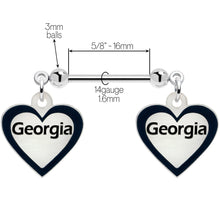 Custom Heart Glow in the Dark Double Personalized Name Dangle Nipple Ring Set