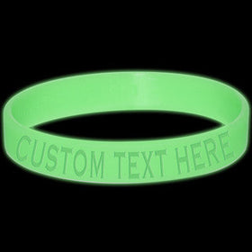 Custom No. 1 BLUE Glow in the Dark Silicone Bracelet