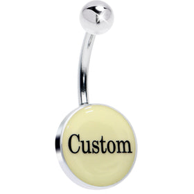 Custom Glow in the Dark Personalized Name Dangle Belly Ring