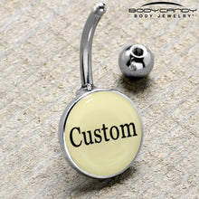 Custom Glow in the Dark Personalized Name Dangle Belly Ring