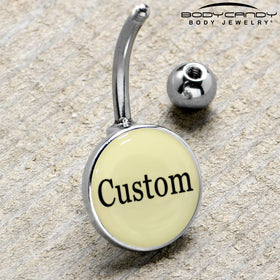 Custom Glow in the Dark Personalized Name Dangle Belly Ring