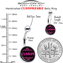 Custom Pink Personalized Name Belly Ring