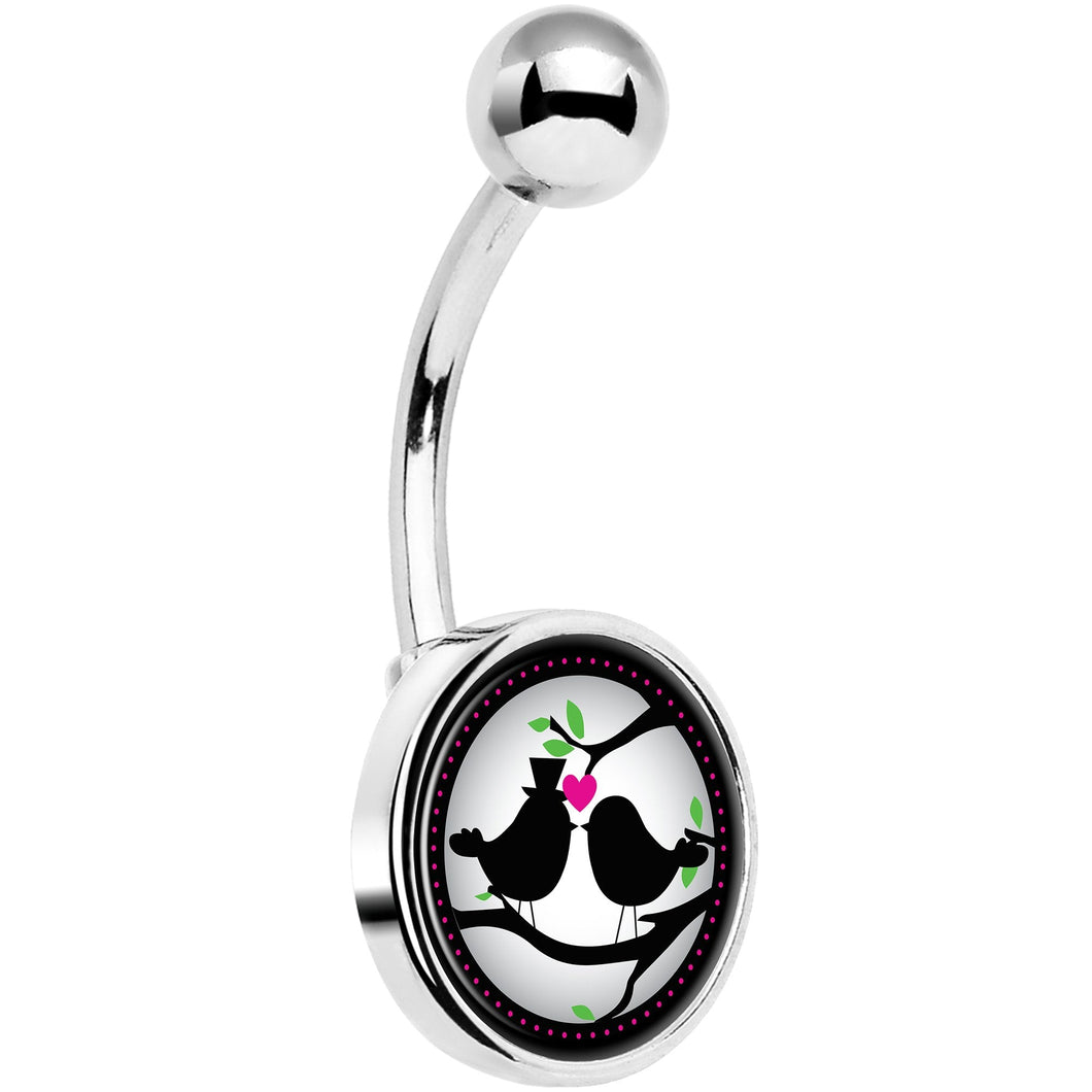 Lovebirds Silhouette Belly Ring