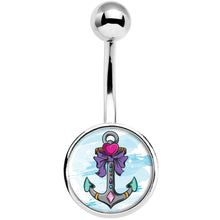 Girly Girl Love Heart Nautical Anchor Belly Ring