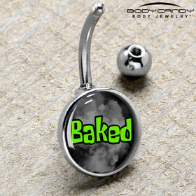 Logo Baked Stoner Belly Ring by Onyx O