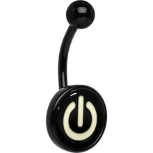 Glow in the Dark Titanium Power Button Belly Ring