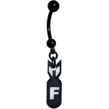 Black Glow in the Dark F Bomb Dangle Belly Ring