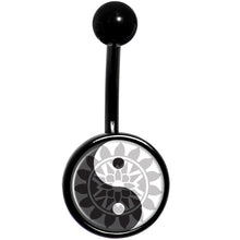 Mandala Yin Yang Black Belly Ring
