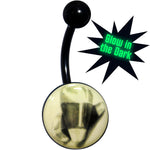 Black Titanium Classic Candy Corn Glow in the Dark Belly Ring