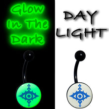 Black Anodized Glow in the Dark Evil Eye Belly Ring by Onyx O