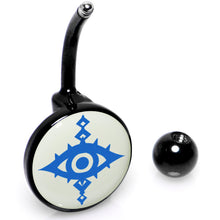 Black Anodized Glow in the Dark Evil Eye Belly Ring by Onyx O